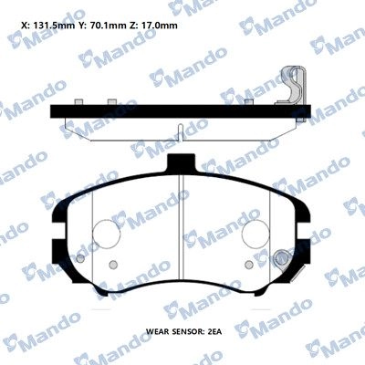 Тормозные колодки дисковые, комплект MANDO 1439979260 7 LQHY RMPH36NS