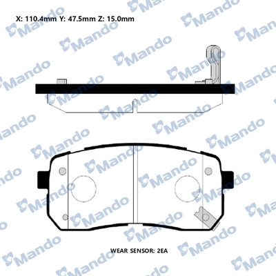 Тормозные колодки дисковые, комплект MANDO RMPH43NS 1439979265 6L6 V0SO изображение 0