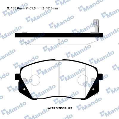 Тормозные колодки дисковые, комплект MANDO 1439979274 V2T 0V5H RMPH57NS