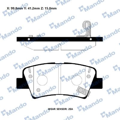 Тормозные колодки дисковые, комплект MANDO RMPH60NS 1439979277 X8NX 93