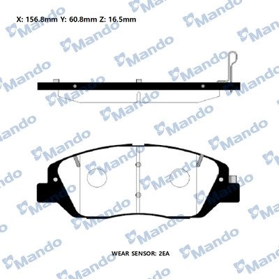 Тормозные колодки дисковые, комплект MANDO 1439979282 D6TP TZO RMPH65