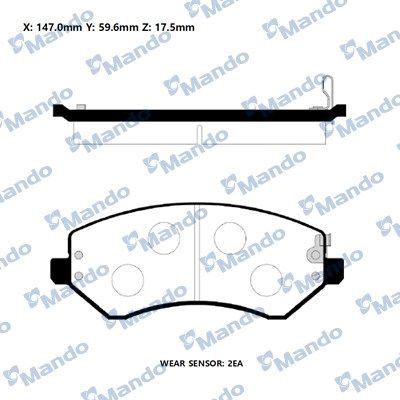 Тормозные колодки дисковые, комплект MANDO 1439979288 4GC XBTQ RMPJ01