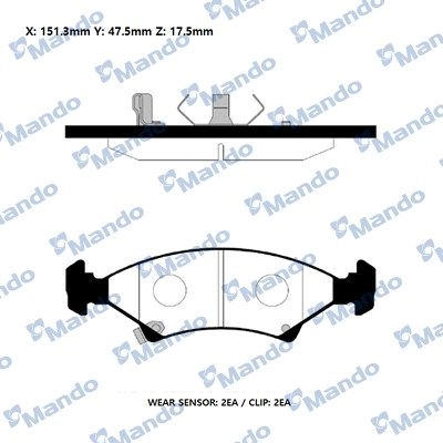 Тормозные колодки дисковые, комплект MANDO 1439979290 RMPK05NS 44L9 K изображение 0