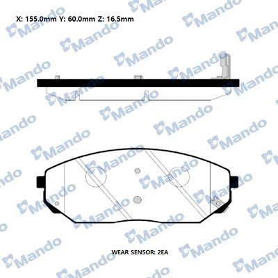 Тормозные колодки дисковые, комплект MANDO K IUKI 1439979297 RMPK20NS