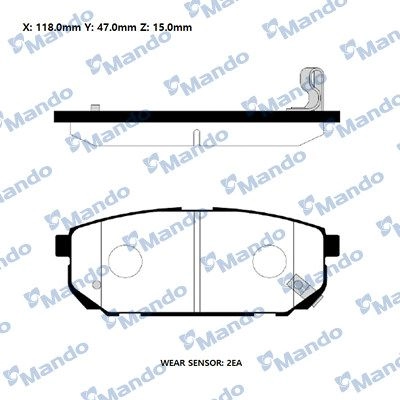Тормозные колодки дисковые, комплект MANDO 1439979298 RMPK21NS P H89O44
