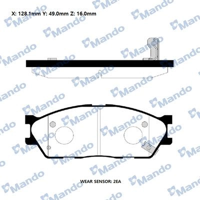 Тормозные колодки дисковые, комплект MANDO CCJM48 Q 1439979301 RMPK24NS