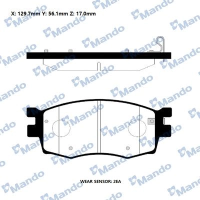 Тормозные колодки дисковые, комплект MANDO P HI8WLC 1439979305 RMPK29NS изображение 0