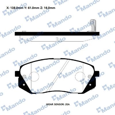 Тормозные колодки дисковые, комплект MANDO 1439979309 2 FAI4 RMPK34NS