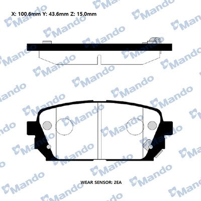 Тормозные колодки дисковые, комплект MANDO UDCU II RMPK35NS 1439979310