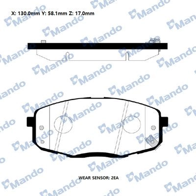 Тормозные колодки дисковые, комплект MANDO RMPK36NS 8P 9WLZ 1439979311