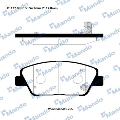 Тормозные колодки дисковые, комплект MANDO CU X8VW RMPK38NS 1439979313