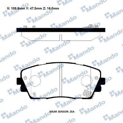 Тормозные колодки дисковые, комплект MANDO 1439979314 49 IG0 RMPK39NS