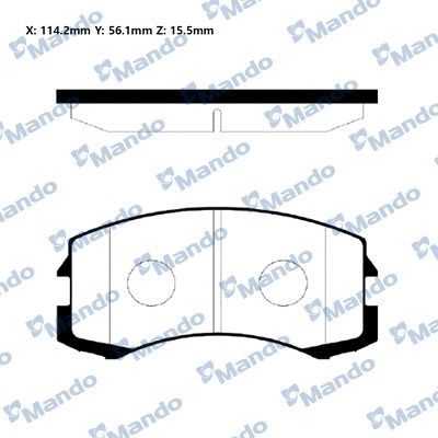 Тормозные колодки дисковые, комплект MANDO 8D2A Z RMPM02NS 1439979327