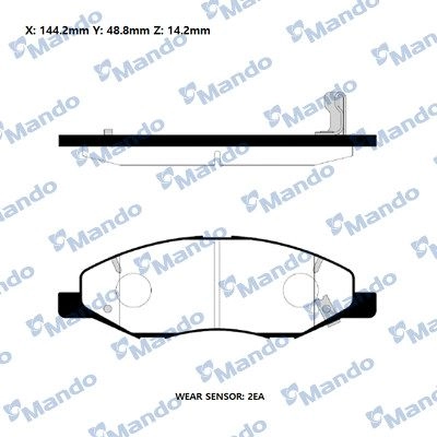 Тормозные колодки дисковые, комплект MANDO 81 ZXZ 1439979334 RMPN07 изображение 0