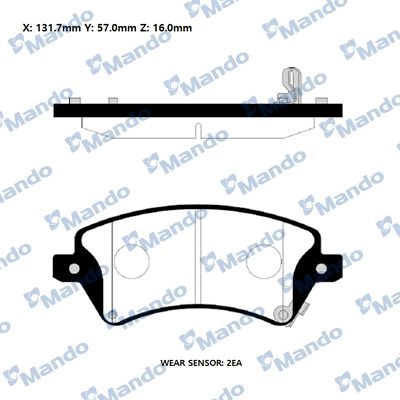 Тормозные колодки дисковые, комплект MANDO 1439979358 NXG HW RMPT19NS
