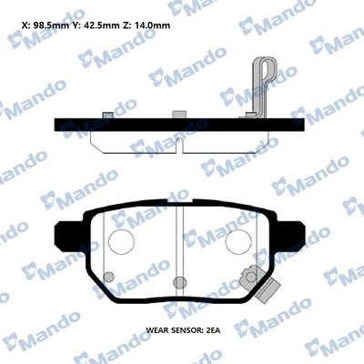 Тормозные колодки дисковые, комплект MANDO RMPT20NS 1439979359 KYFC Y изображение 0