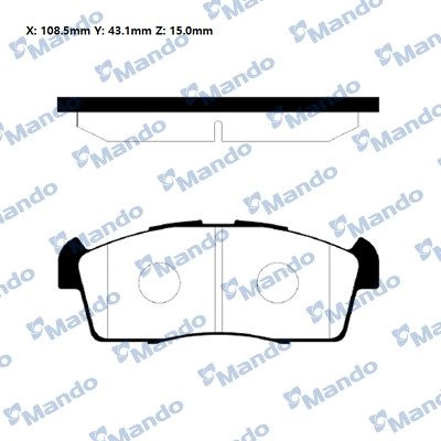 Тормозные колодки дисковые, комплект MANDO RMPZ03NS 1439979370 13W DL2