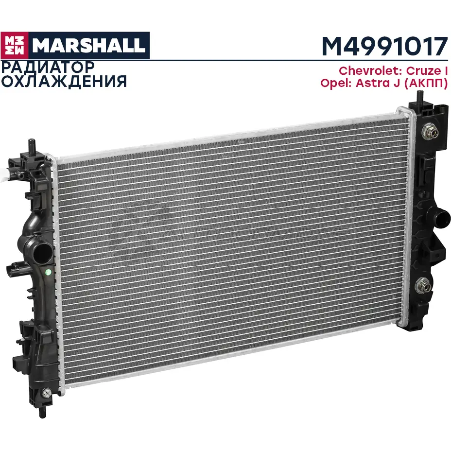 Радиатор охлаждения двигателя Chevrolet Cruze I 09-, Opel Astra J 09- (АКПП) MARSHALL M4991017 1441202036 I4JN JP4 изображение 0