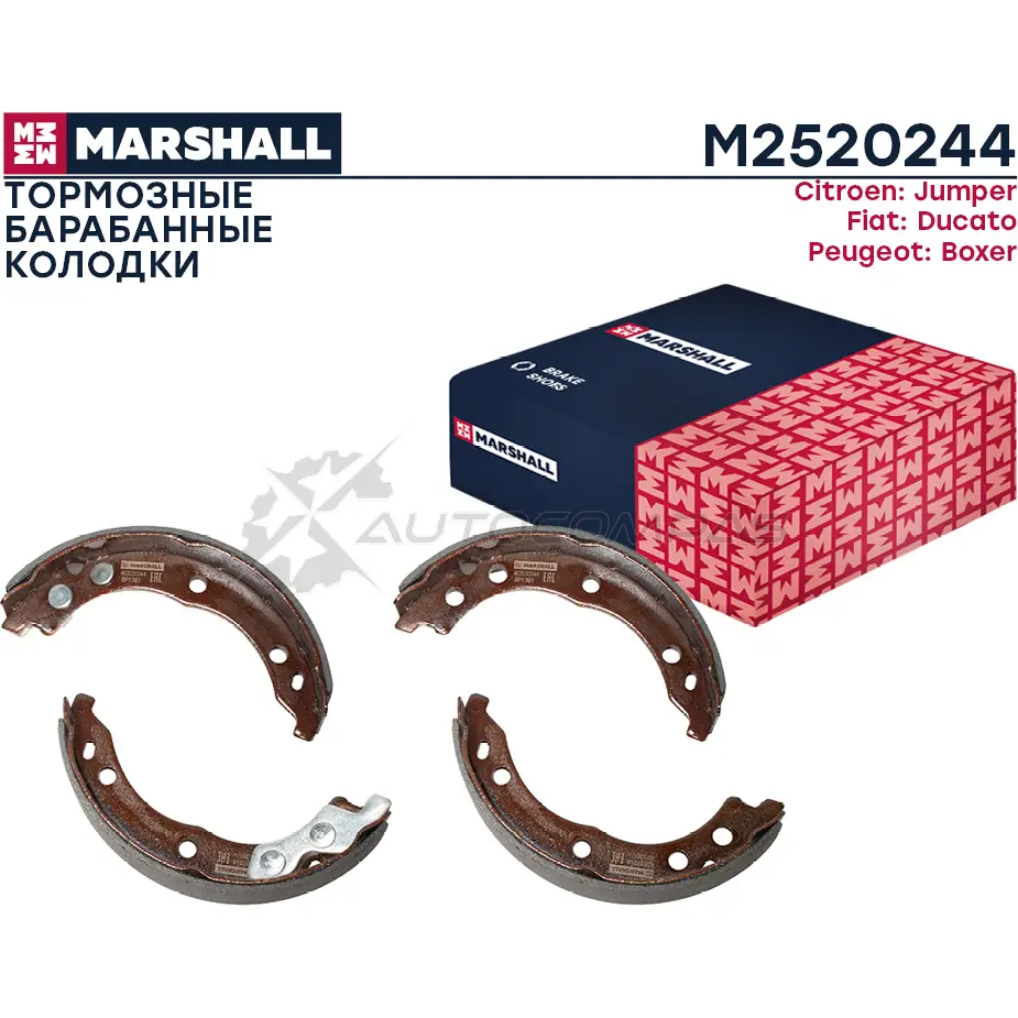 Тормозные колодки барабанные Citroen Jumper I 94-, Fiat Ducato II 94- (+Елабуга), Peugeot Boxer I 94- MARSHALL 1441202305 M2520244 5 EK9JW
