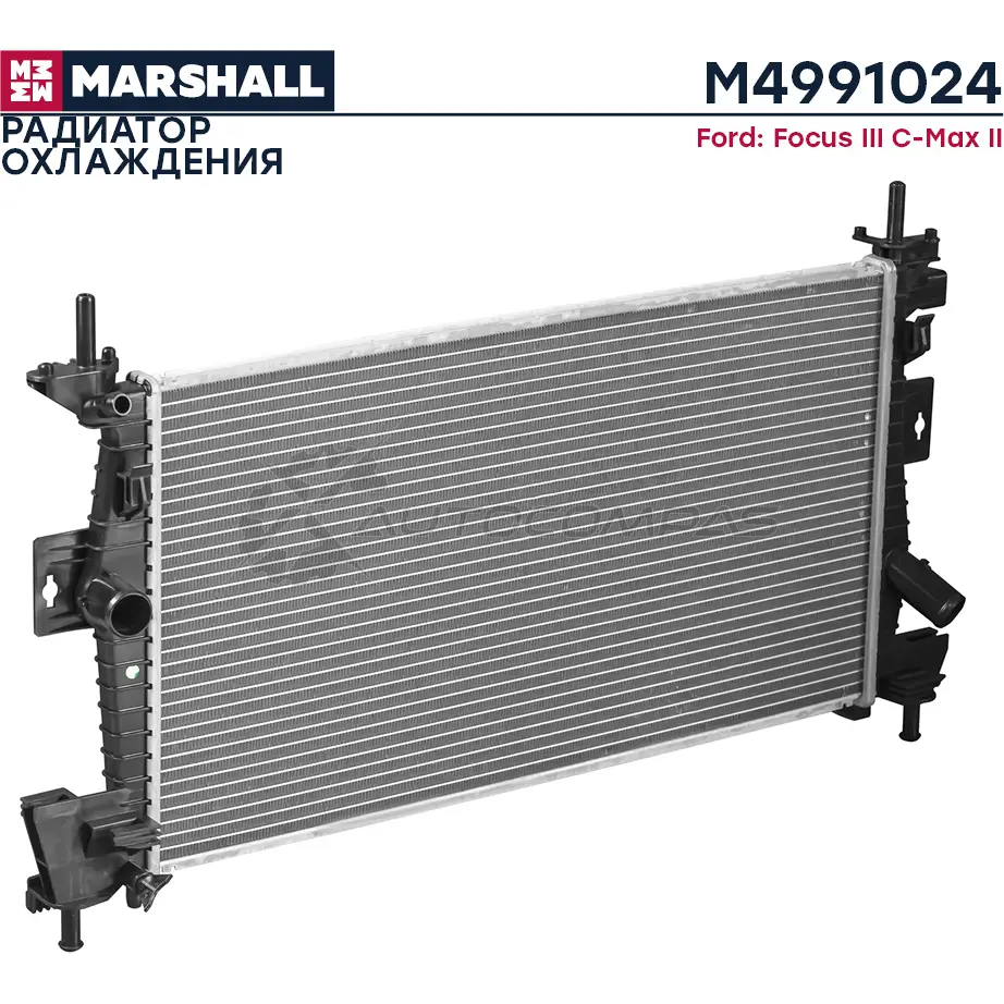 Радиатор охлаждения двигателя Ford Focus III 10-, C-Max II 11- MARSHALL 1441202871 M5UQKE 2 M4991024 - Изображение 1