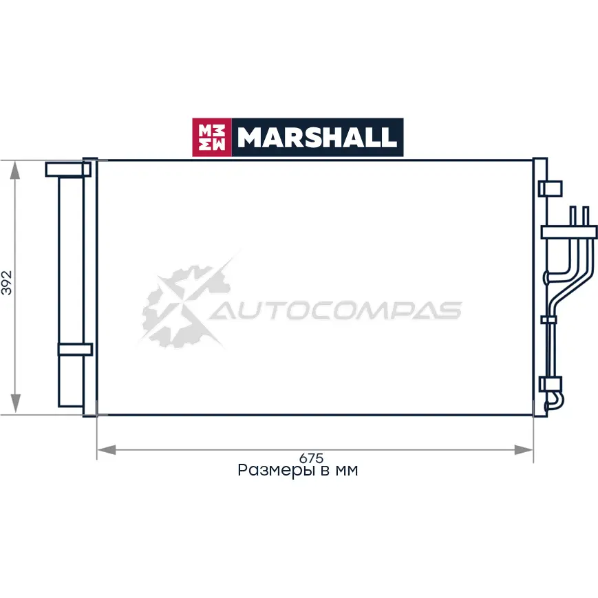 Радиатор кондиционера Hyundai ix35 10-, Kia Sportage II 10- MARSHALL HZH C8 M4991082 1441204008 изображение 1