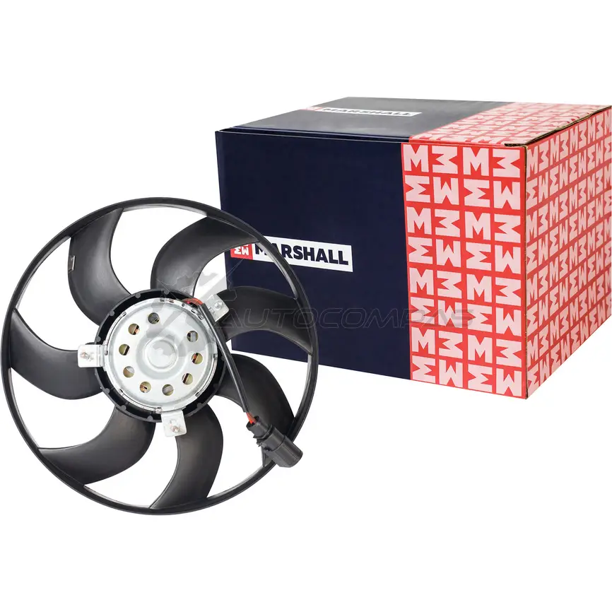 Вентилятор радиатора Skoda Octavia II (A5) 04-, VW Golf V, VI 03-, VW Passat (B6, B7) 05-, Tiguan I 07- MARSHALL 1441206132 MB5973 OLE SX67 - Изображение 1