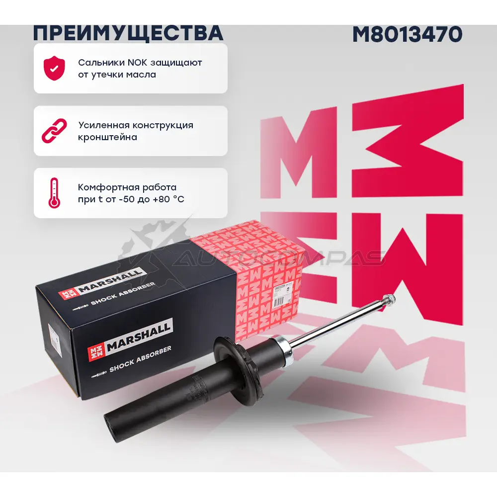 Амортизатор подвески Audi A6 10-, A7 10-, S6 10-, S7 12- MARSHALL 1441206247 M8013470 GCZU1 G - Изображение 1