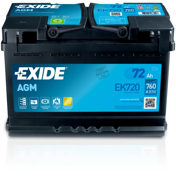 Аккумулятор EXIDE EK720 1441131367 W28 3X изображение 0