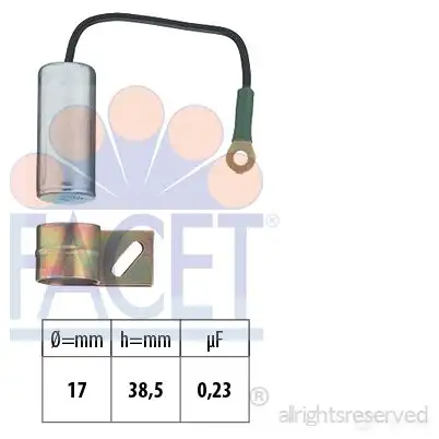 Конденсатор трамблера FACET 0.0856 KW 642 056 EPS 1.142.056 1511047