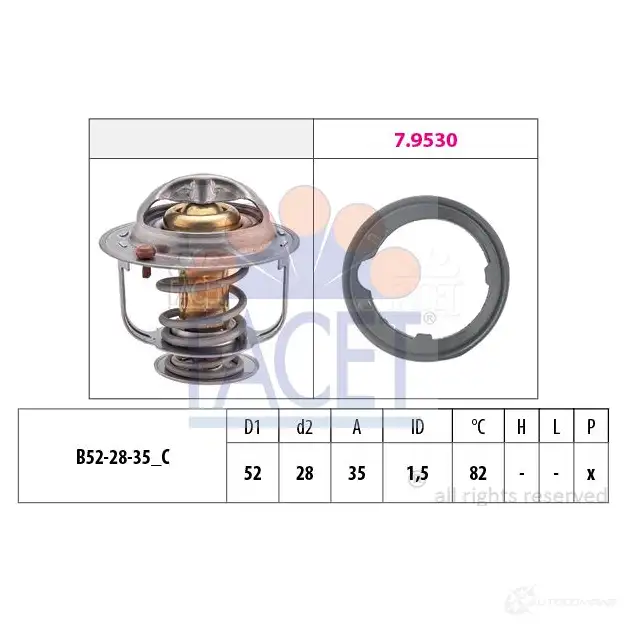 Термостат FACET 1515145 EPS 1.880.493 7.8493 KW 580 493 изображение 0