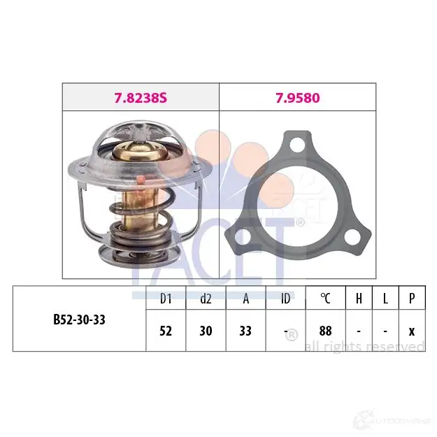 Термостат FACET EPS 1.880.238 1514900 7.8238 KW 580 238 изображение 0