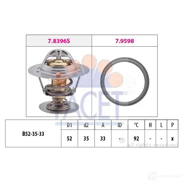 Термостат FACET KW 580 396 1515069 EPS 1.880.396 7.8396