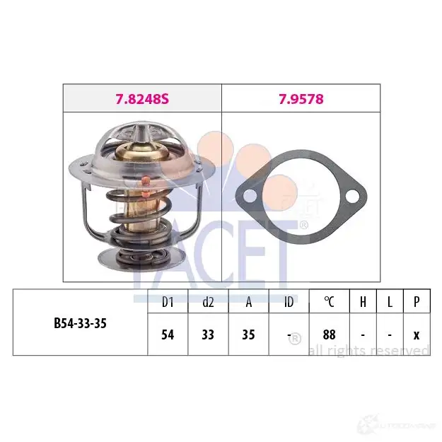 Термостат FACET KW 580 248 EPS 1.880.248 1514910 7.8248