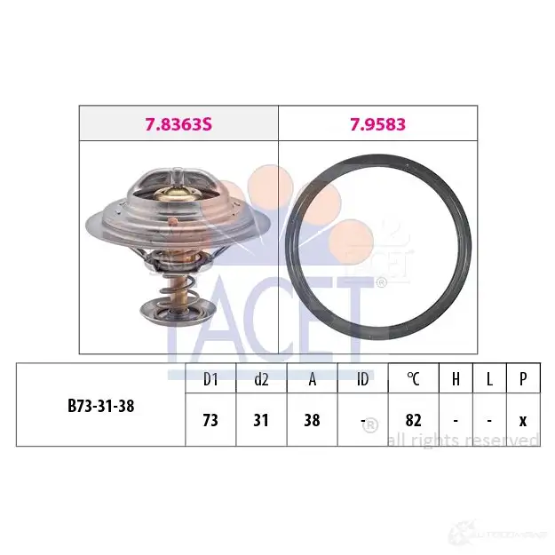 Термостат FACET KW 580 363 EPS 1.880.363 7.8363 1515026