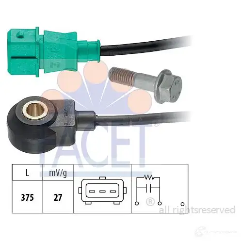 Датчик детонации FACET EPS 1.957.235 KW 457 235 9.3235 1516474 изображение 0