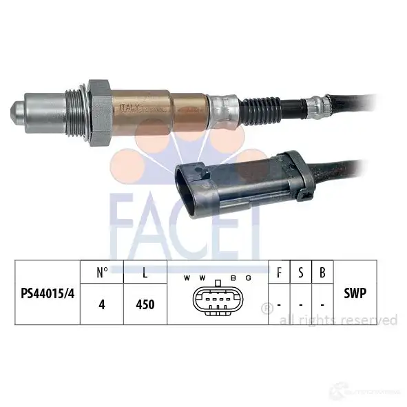 Лямбда зонд, кислородный датчик FACET 10.7594 EPS 1.997.594 KW 497 594 1511814 изображение 0