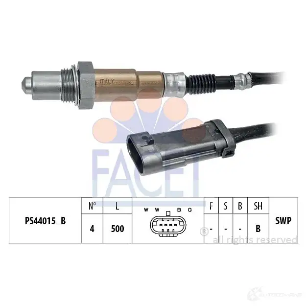 Лямбда зонд, кислородный датчик FACET 1512049 KW 498 280 EPS 1.998.280 10.8280