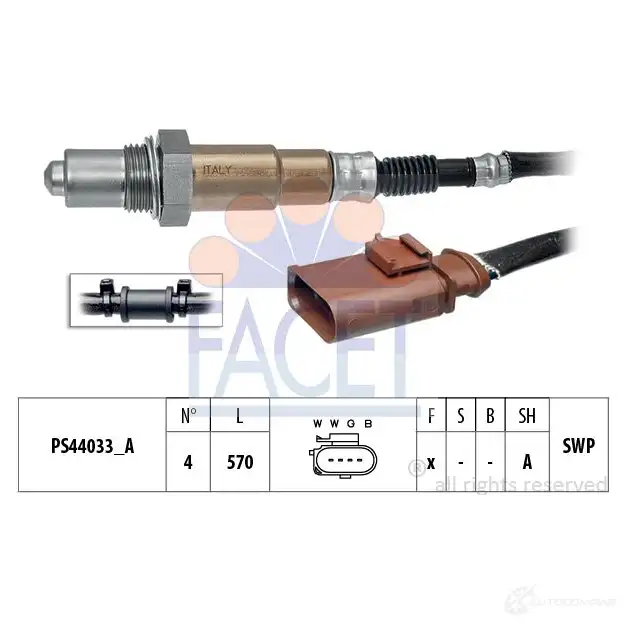 Лямбда зонд, кислородный датчик FACET 10.8315 KW 498 315 1512084 EPS 1.998.315
