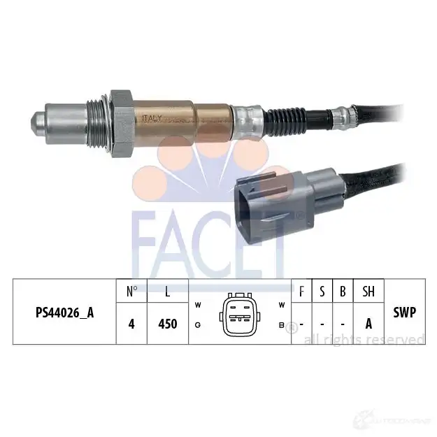 Лямбда зонд, кислородный датчик FACET EPS 1.998.293 1512062 KW 498 293 10.8293