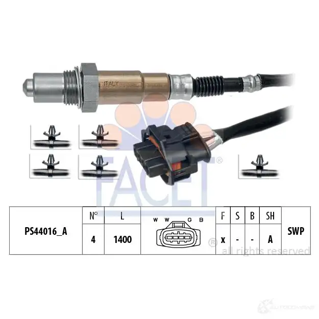 Лямбда зонд, кислородный датчик FACET EPS 1.998.370 10.8370 1512129 KW 498 370 изображение 0