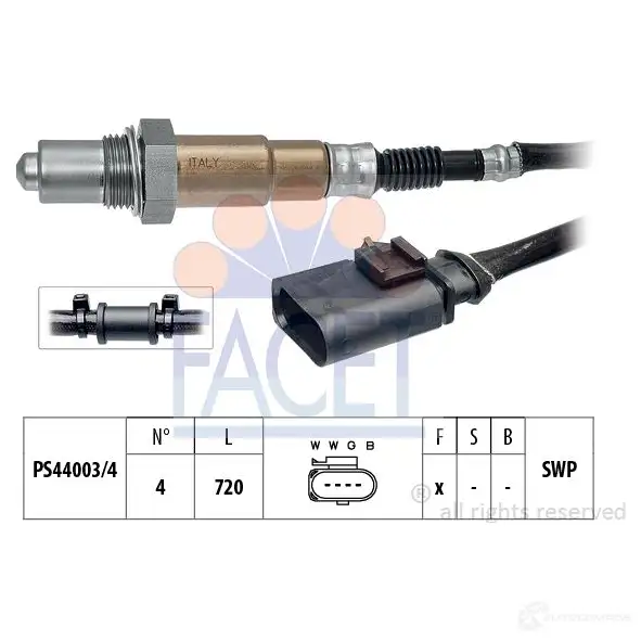 Лямбда зонд, кислородный датчик FACET 10.8231 EPS 1.998.231 KW 498 231 1512000 изображение 0