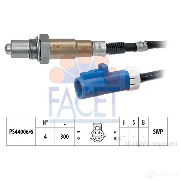 Лямбда зонд, кислородный датчик FACET 1511999 KW 498 230 10.8230 EPS 1.998.230