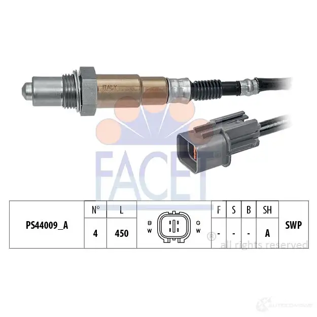 Лямбда зонд, кислородный датчик FACET KW 498 359 10.8359 EPS 1.998.359 1512124 изображение 0