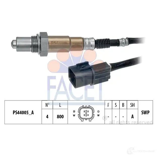 Лямбда зонд, кислородный датчик FACET EPS 1.998.258 1512027 KW 498 258 10.8258