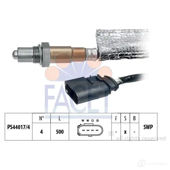 Лямбда зонд, кислородный датчик FACET 10.7171 KW 497 171 EPS 1.997.171 1511672