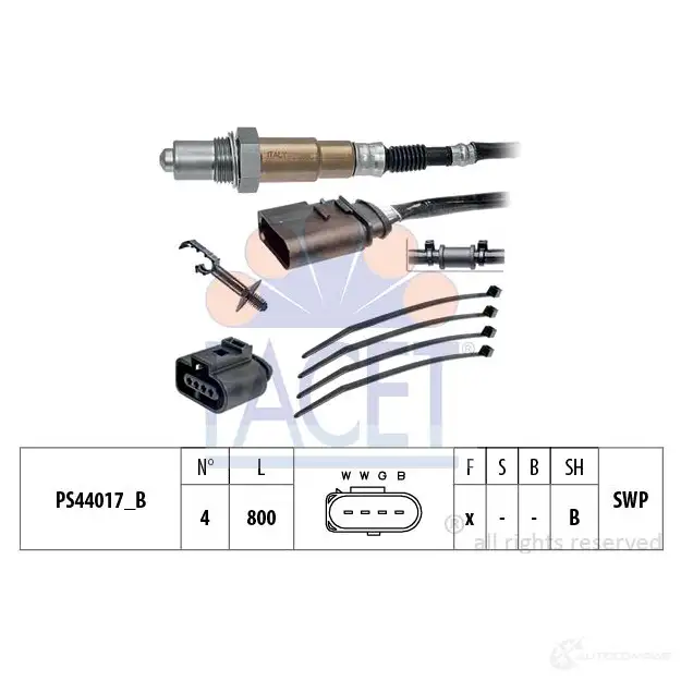 Лямбда зонд, кислородный датчик FACET 10.8253 KW 498 253 EPS 1.998.253 1512022