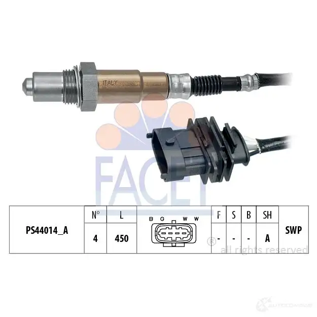 Лямбда зонд, кислородный датчик FACET 10.8362 EPS 1.998.362 KW 498 362 1512127