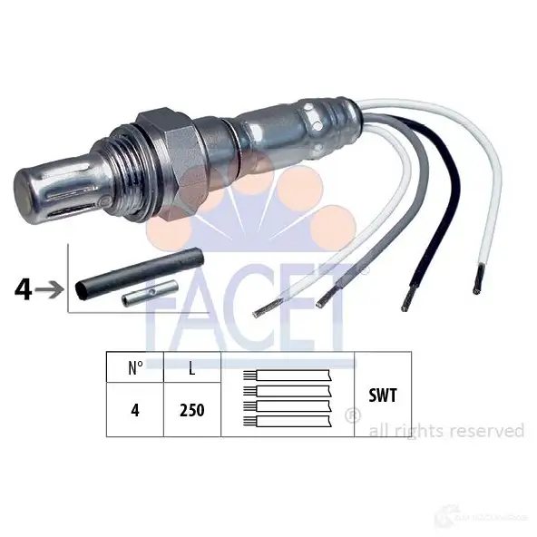 Лямбда зонд, кислородный датчик FACET 1511577 KW 497 004 EPS 1.997.004 10.7004