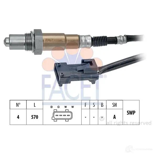 Лямбда зонд, кислородный датчик FACET 10.8318 KW 498 318 1512087 EPS 1.998.318 изображение 0