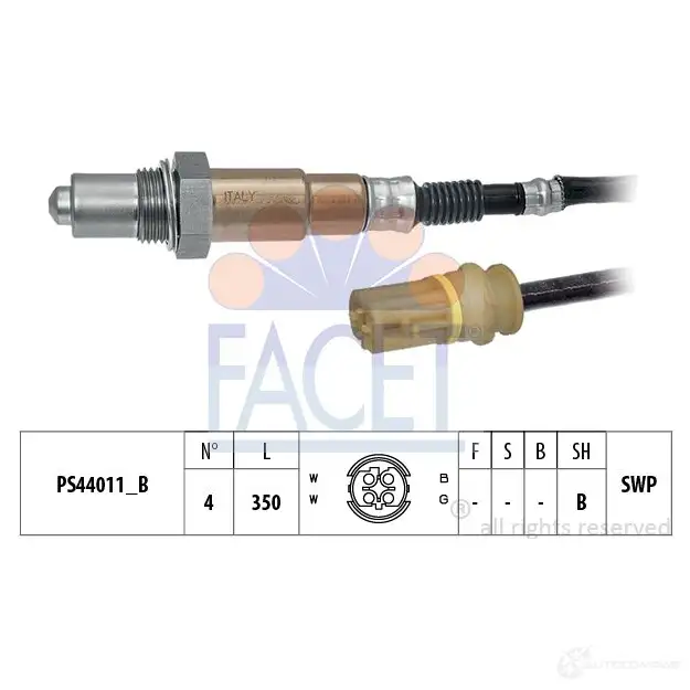 Лямбда зонд, кислородный датчик FACET EPS 1.998.333 10.8333 KW 498 333 1512102 изображение 0